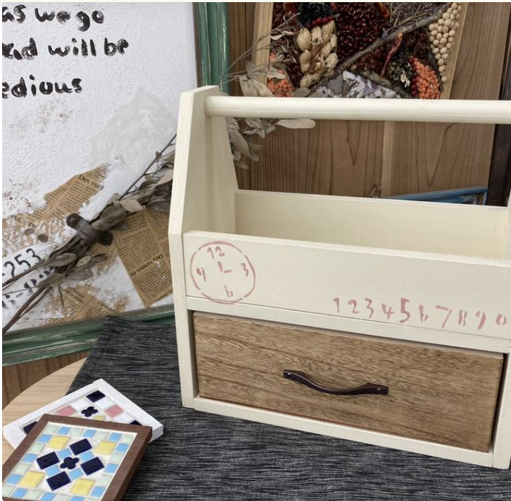収納DIY　引き出し付きバスケット