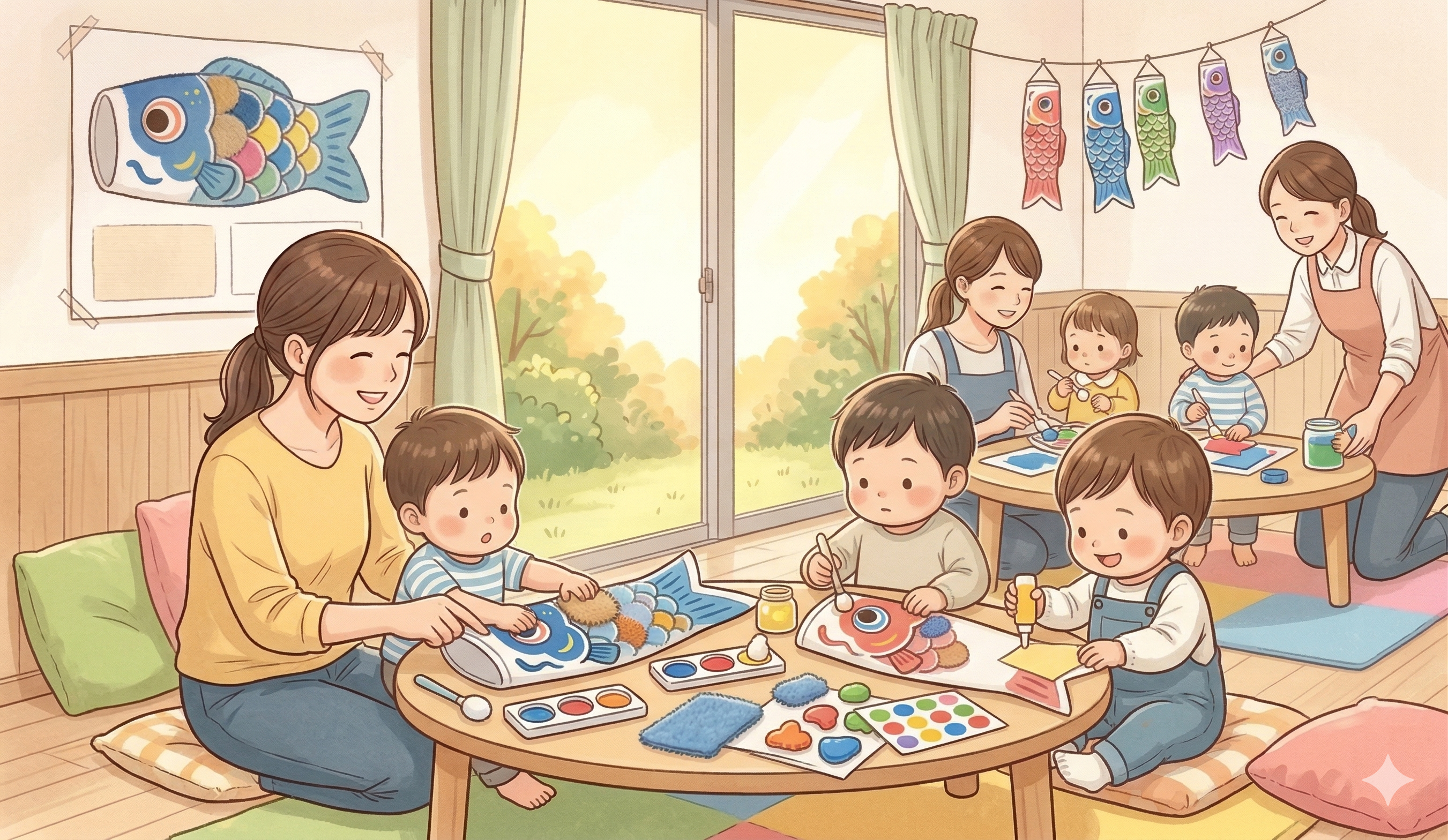 こいのぼりをつくろう　１歳児向け
