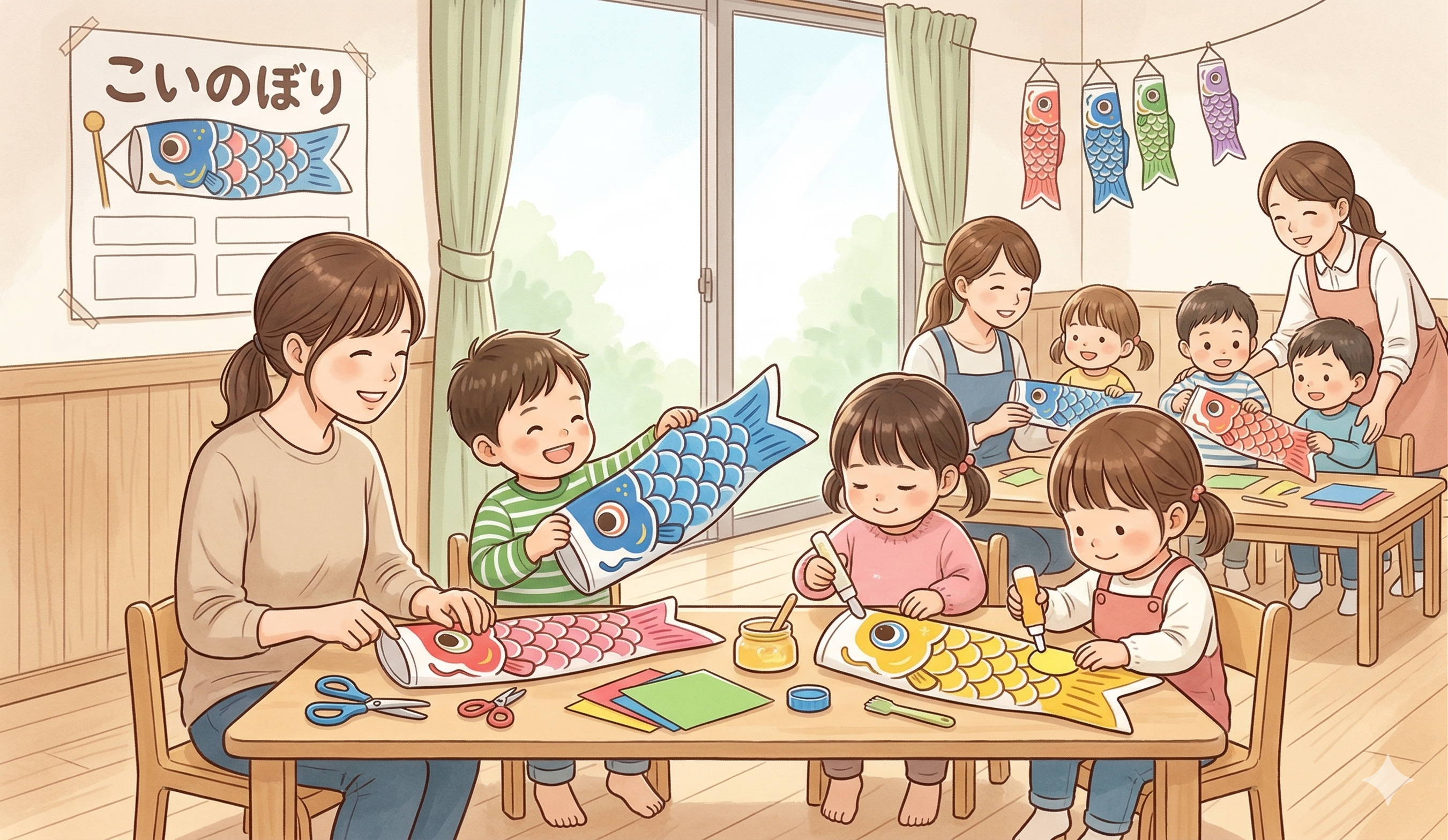 こいのぼりをつくろう 2歳以上向け
