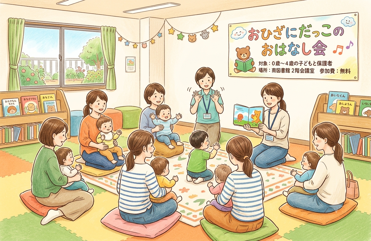 おひざにだっこのおはなし会（先着15組）