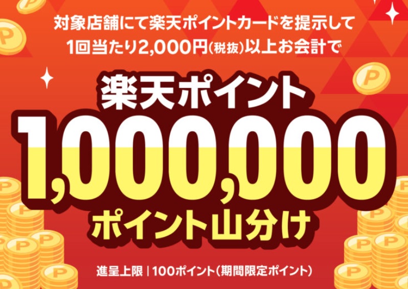 楽天ポイント 1,000,000ポイント山分けキャンペーン