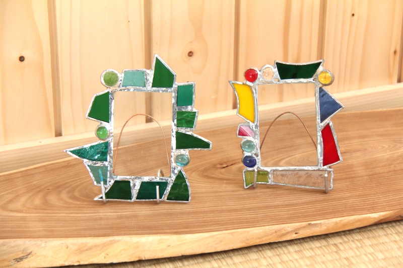 ガラス工芸　ミニフォトフレーム作り
