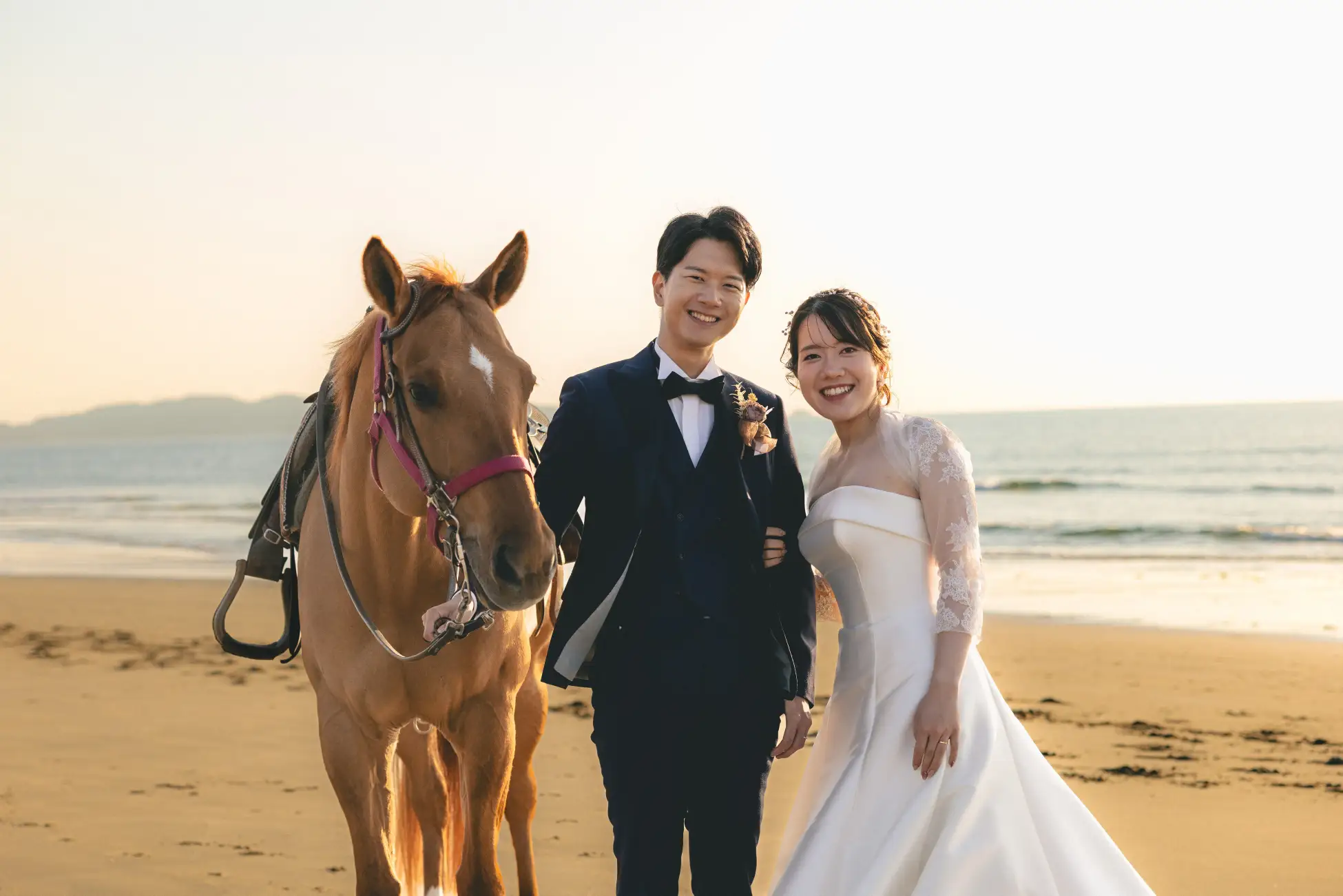 海の中道で馬と写るフォトウェディングが登場！
