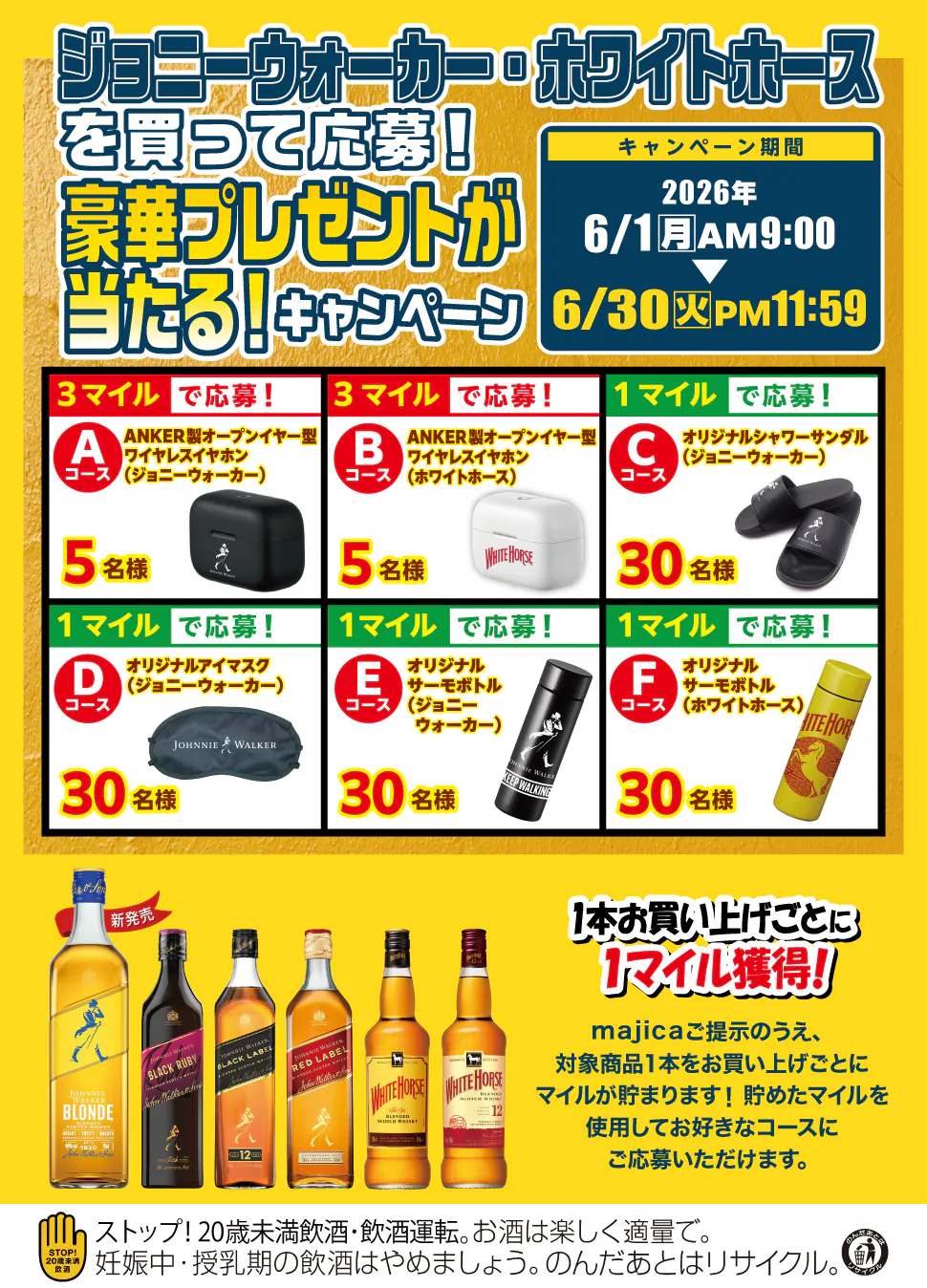 ジョニーウォーカー・ホワイトホースを買って応募！