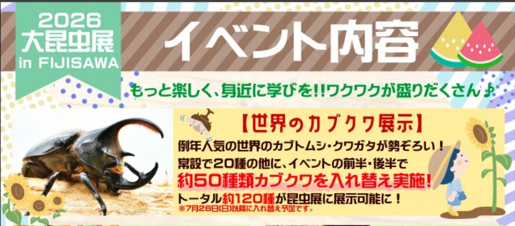 ペットフォレスト 大昆虫展 in FUJISAWA 2026