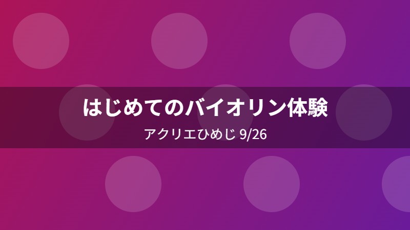 はじめてのバイオリン体験